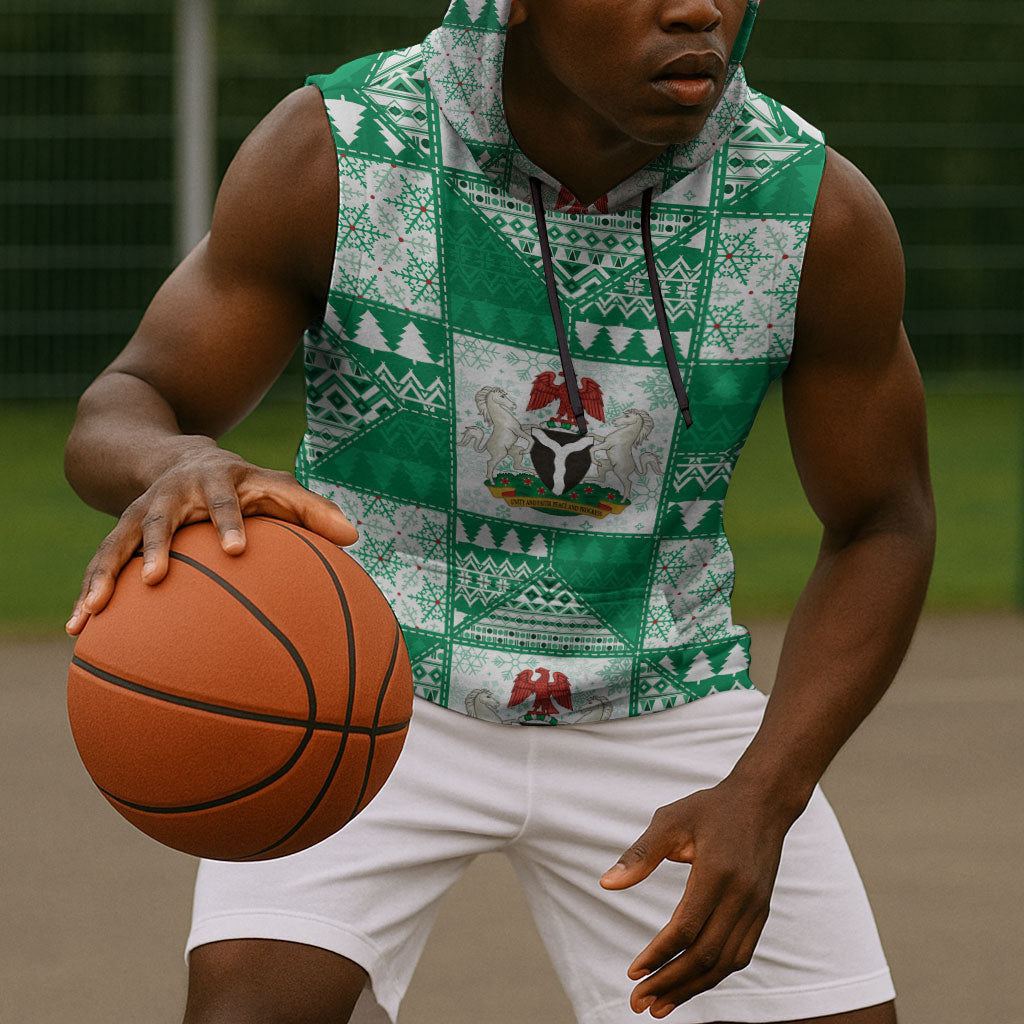 Nigeria Christmas Sleeveless Hoodie Patchwork Style