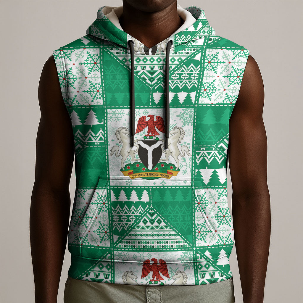 Nigeria Christmas Sleeveless Hoodie Patchwork Style