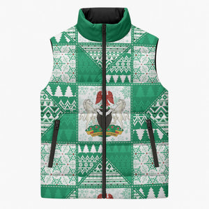 Nigeria Christmas Sleeveless Puffer Jacket Patchwork Style