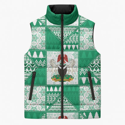 Nigeria Christmas Sleeveless Puffer Jacket Patchwork Style