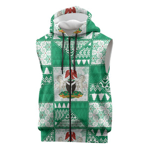 Nigeria Christmas Sleeveless Zip Hoodie Patchwork Style