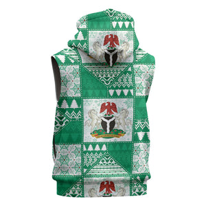 Nigeria Christmas Sleeveless Zip Hoodie Patchwork Style