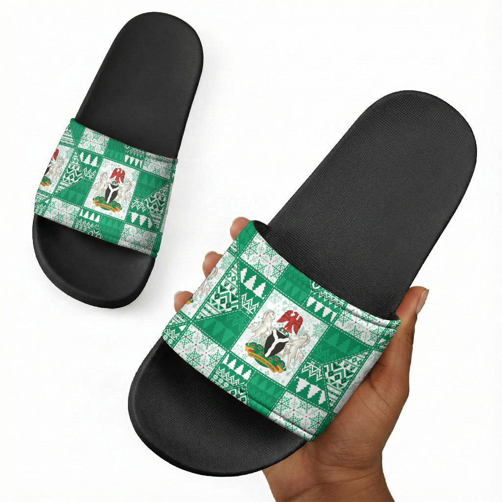 Nigeria Christmas Slide Sandals Patchwork Style