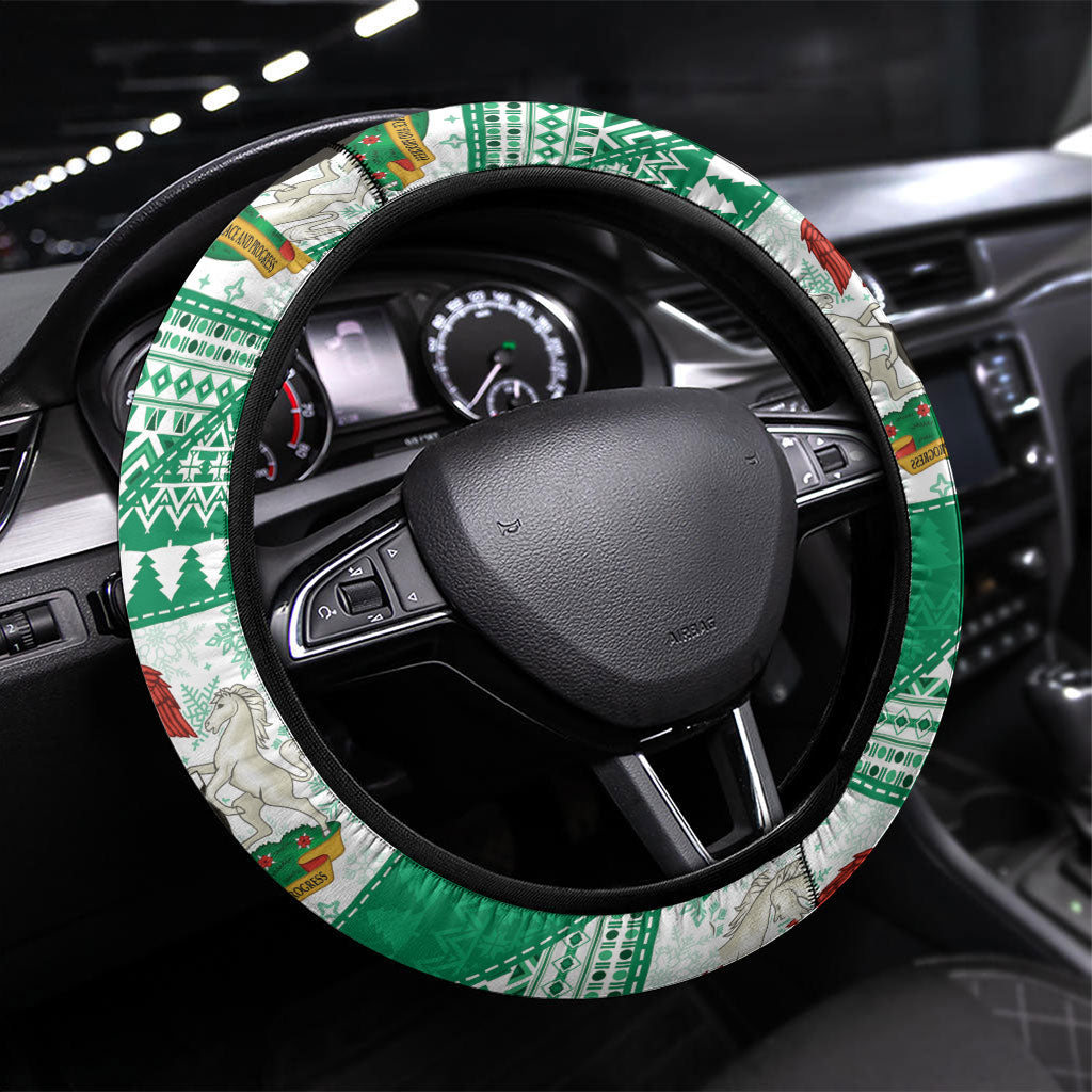 Nigeria Christmas Steering Wheel Cover Patchwork Style