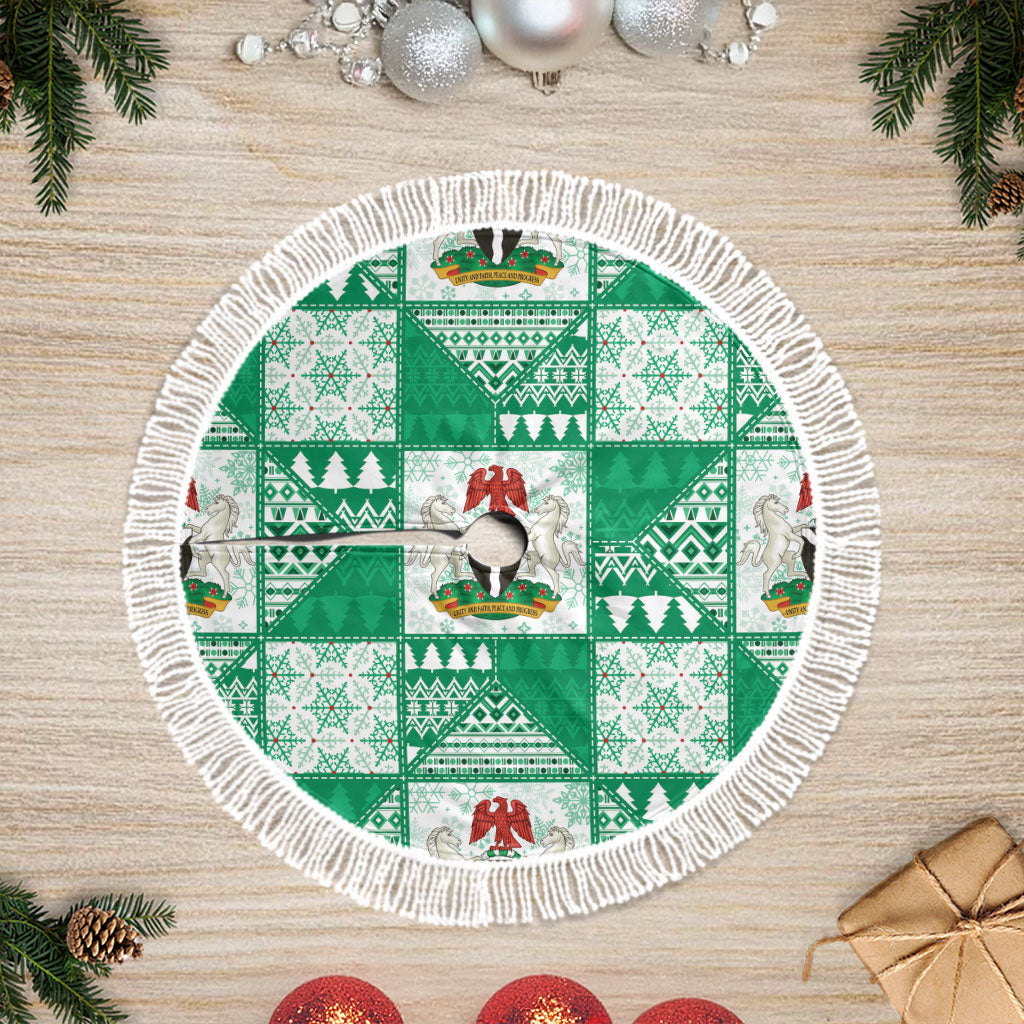 Nigeria Christmas Tree Skirt Patchwork Style