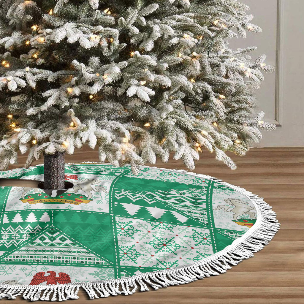 Nigeria Christmas Tree Skirt Patchwork Style