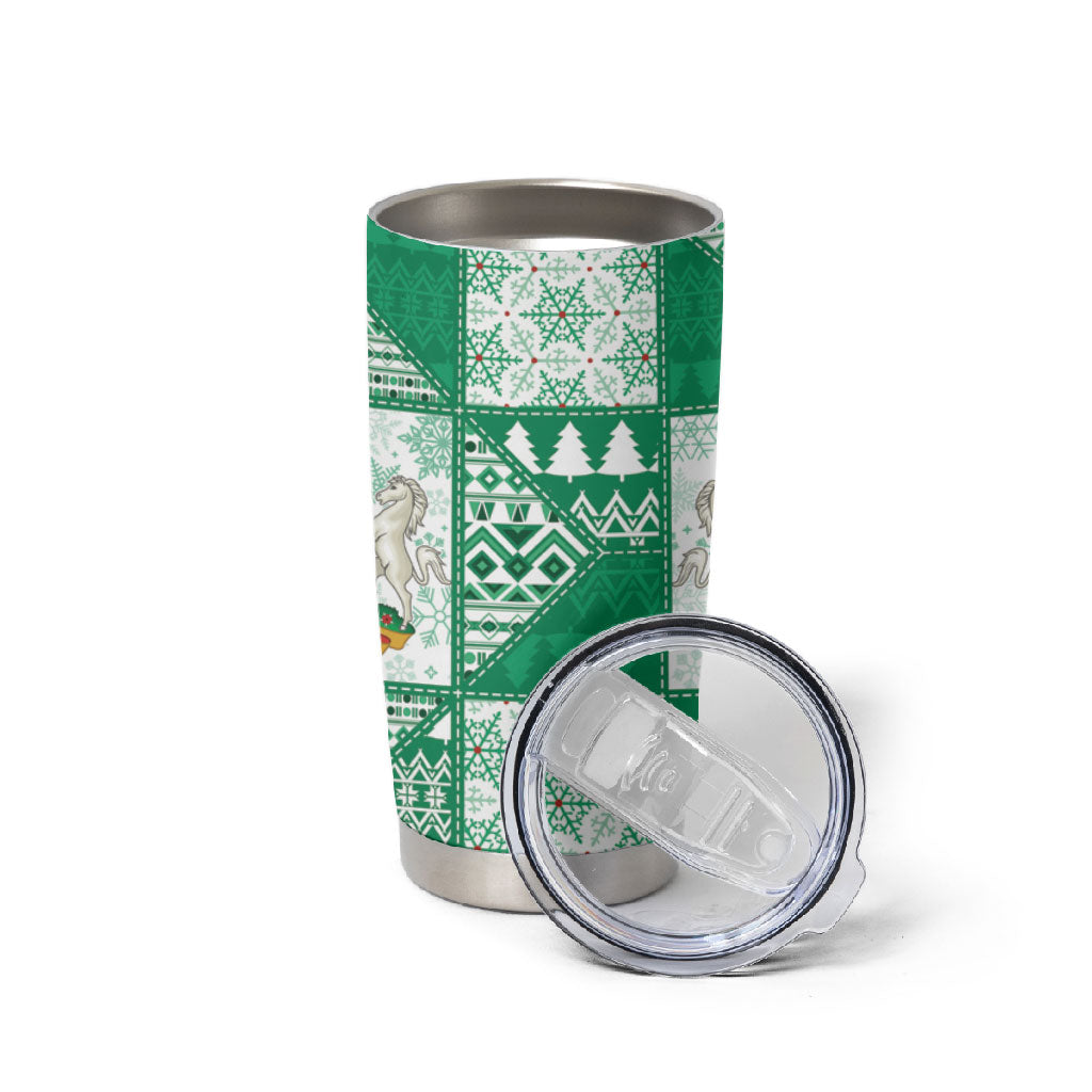 Nigeria Christmas Tumbler Cup Patchwork Style