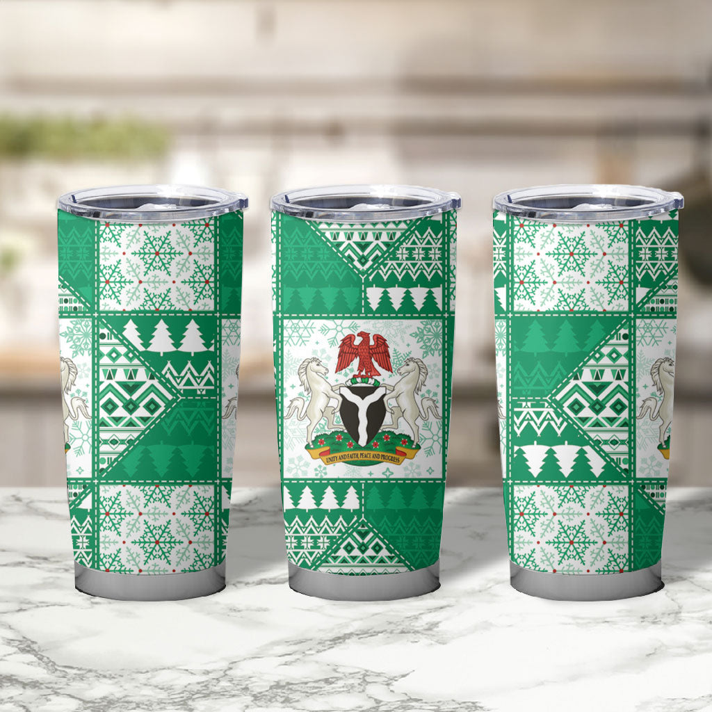 Nigeria Christmas Tumbler Cup Patchwork Style