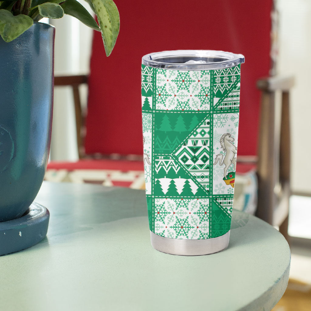 Nigeria Christmas Tumbler Cup Patchwork Style