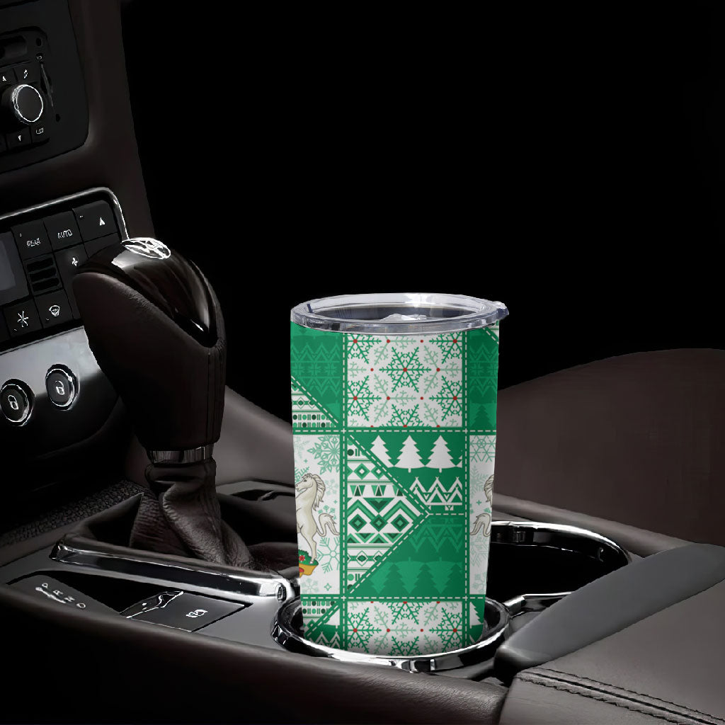 Nigeria Christmas Tumbler Cup Patchwork Style