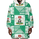 Nigeria Christmas Wearable Blanket Hoodie Patchwork Style
