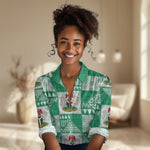 Nigeria Christmas Women Casual Shirt Patchwork Style