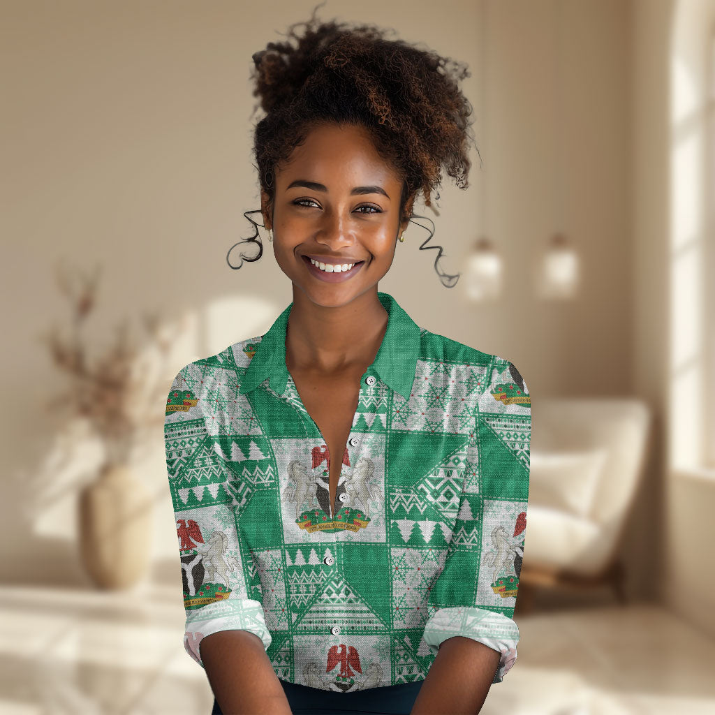 Nigeria Christmas Women Casual Shirt Patchwork Style