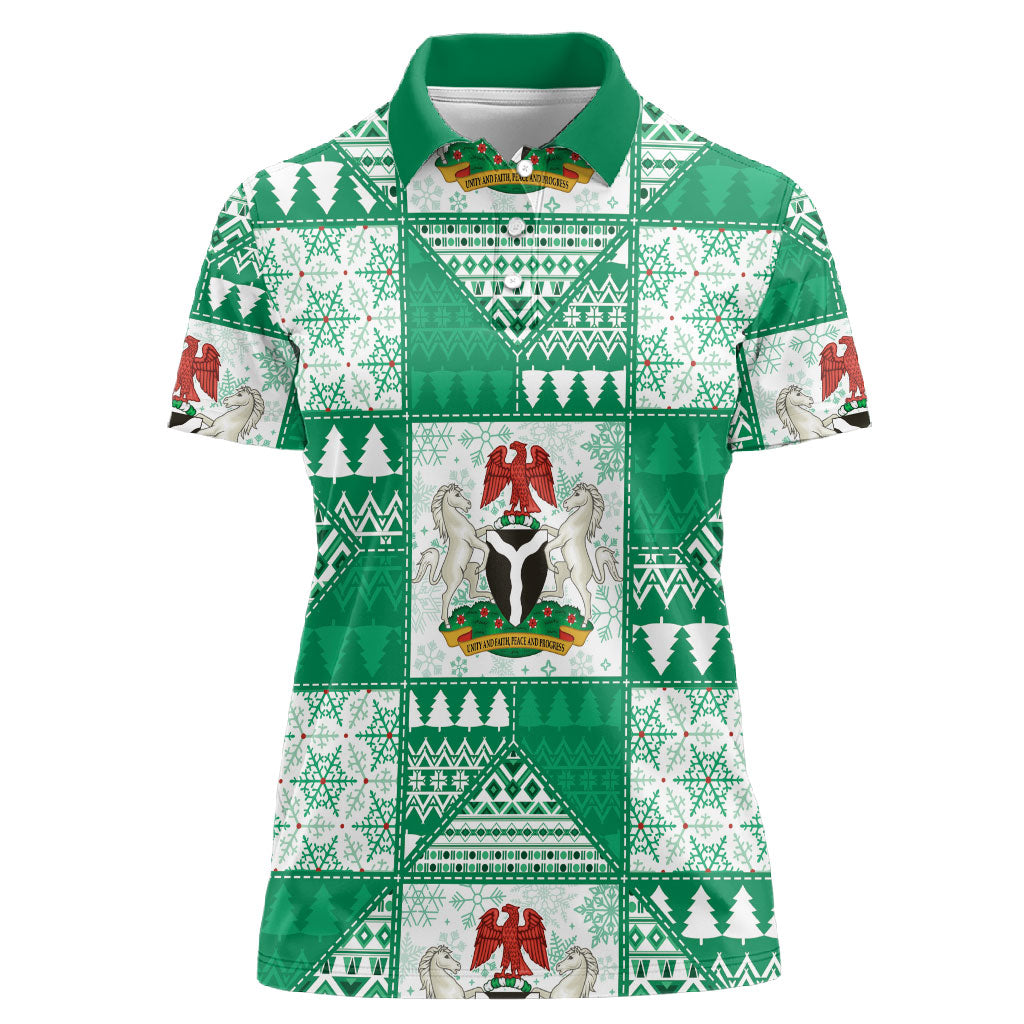 Nigeria Christmas Women Polo Shirt Patchwork Style