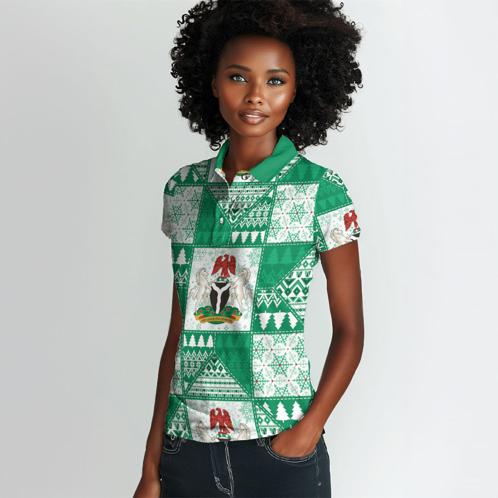 Nigeria Christmas Women Polo Shirt Patchwork Style