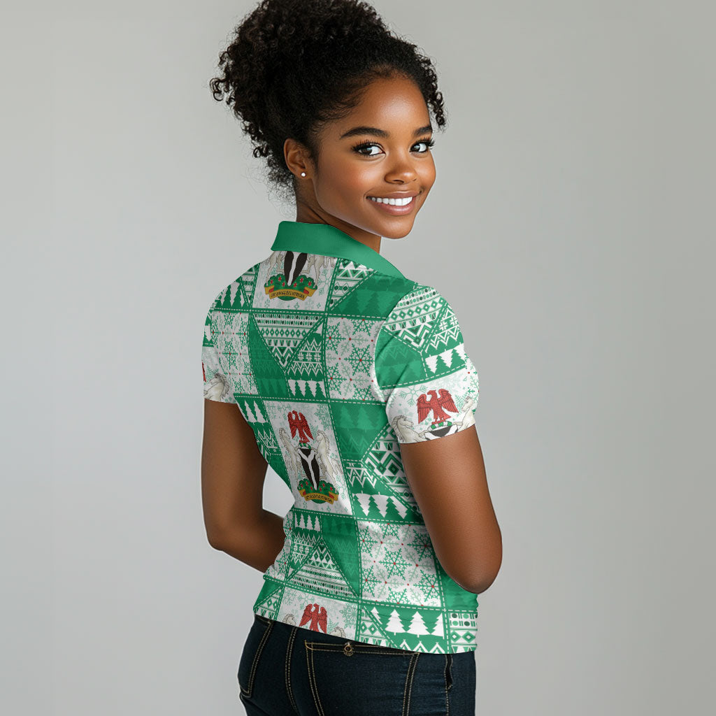 Nigeria Christmas Women Polo Shirt Patchwork Style