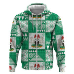 Nigeria Christmas Zip Hoodie Patchwork Style