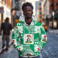 Nigeria Christmas Zip Hoodie Patchwork Style