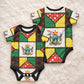 Zimbabwe Christmas Baby Onesie Patchwork Style