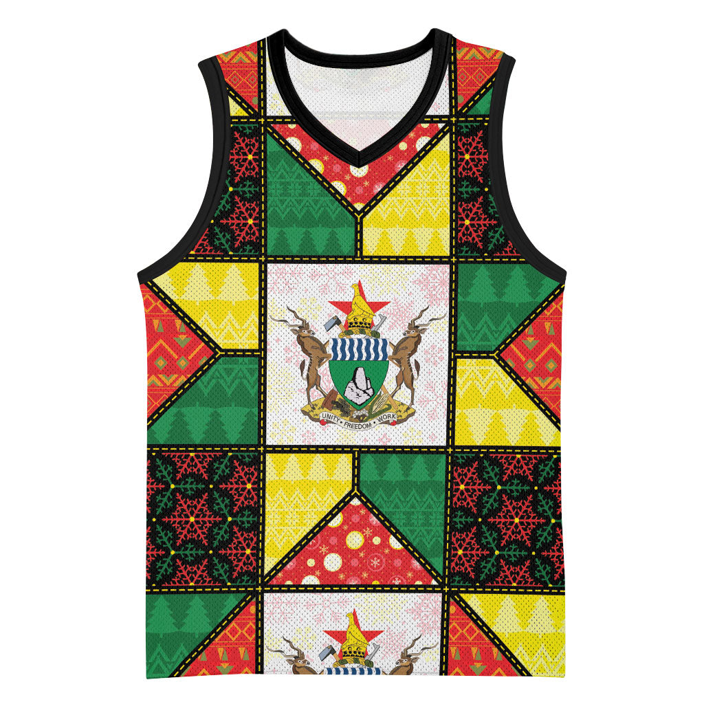 Zimbabwe Christmas Basketball Jersey Patchwork Style