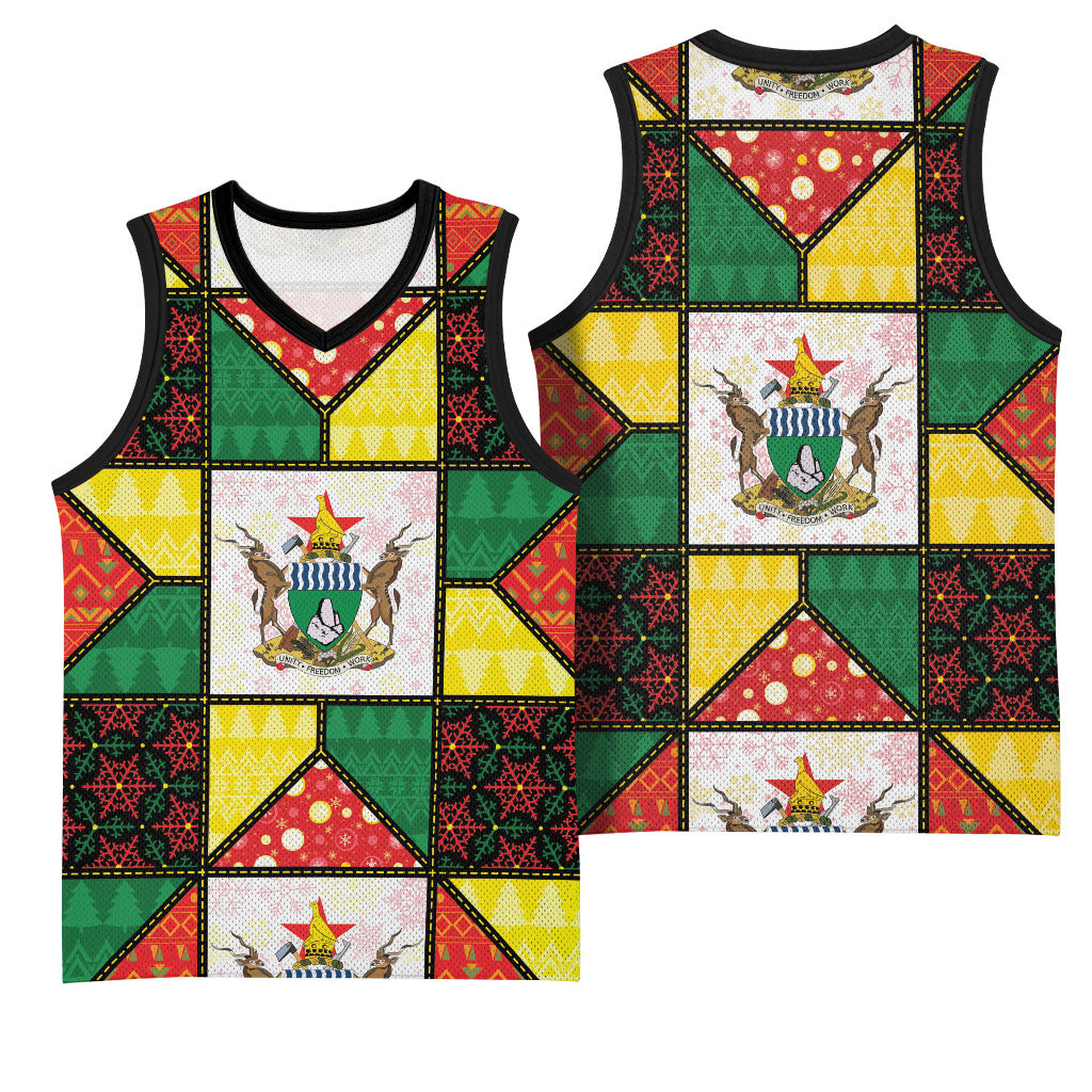 Zimbabwe Christmas Basketball Jersey Patchwork Style