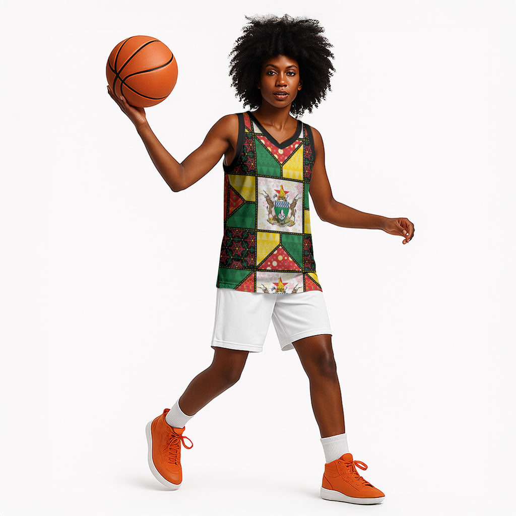 Zimbabwe Christmas Basketball Jersey Patchwork Style