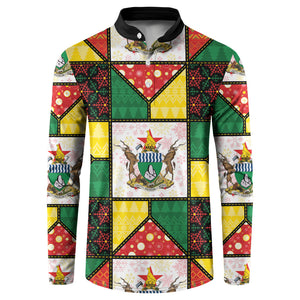 Zimbabwe Christmas Button Sweatshirt Patchwork Style