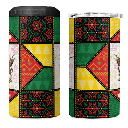 Zimbabwe Christmas 4 in 1 Can Cooler Tumbler Patchwork Style