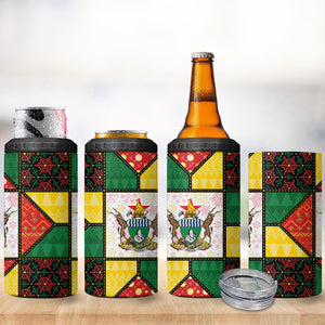 Zimbabwe Christmas 4 in 1 Can Cooler Tumbler Patchwork Style