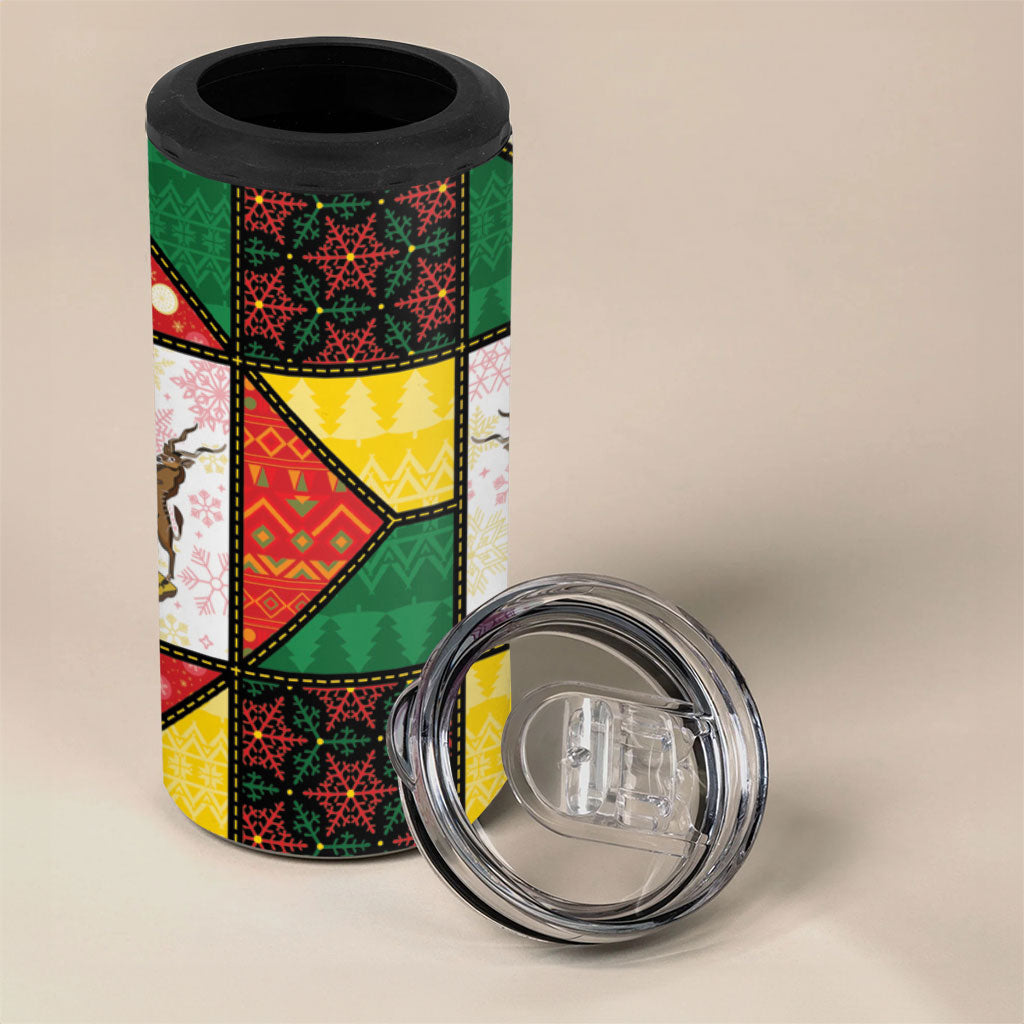 Zimbabwe Christmas 4 in 1 Can Cooler Tumbler Patchwork Style