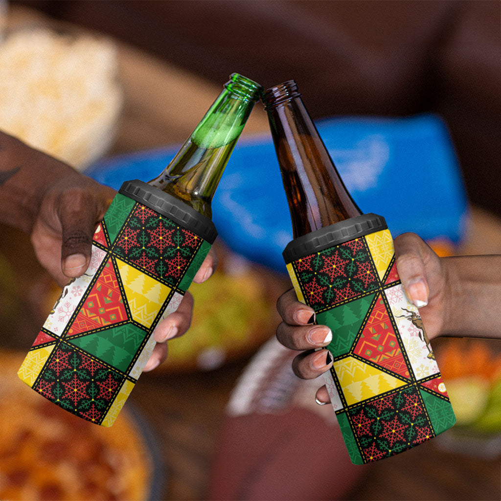 Zimbabwe Christmas 4 in 1 Can Cooler Tumbler Patchwork Style