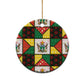Zimbabwe Christmas Ceramic Ornament Patchwork Style