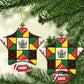 Zimbabwe Christmas Ceramic Ornament Patchwork Style