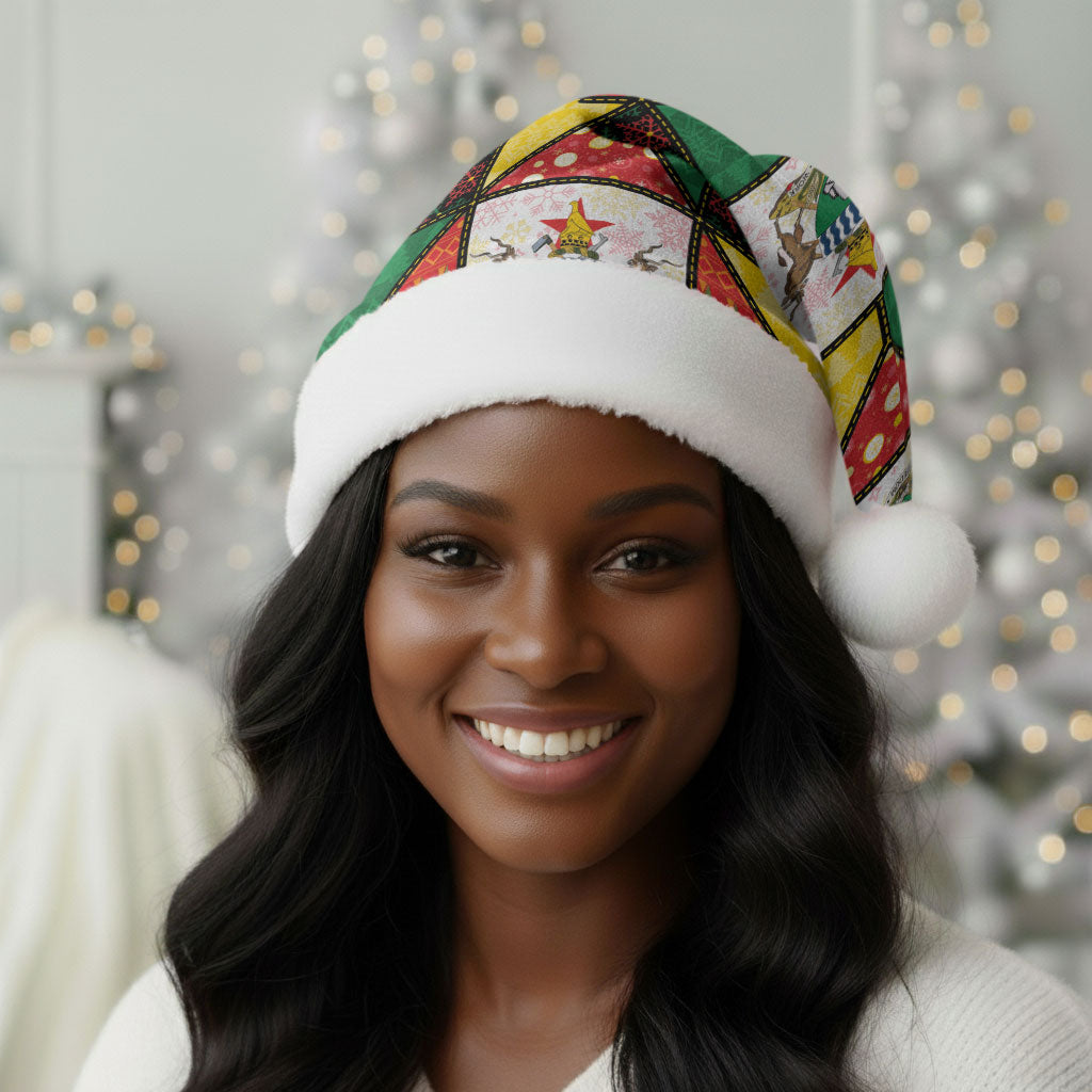 Zimbabwe Christmas Santa Hat Patchwork Style