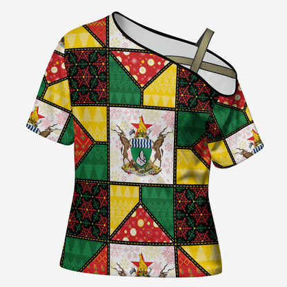 Zimbabwe Christmas Cross Shoulder Shirt Patchwork Style