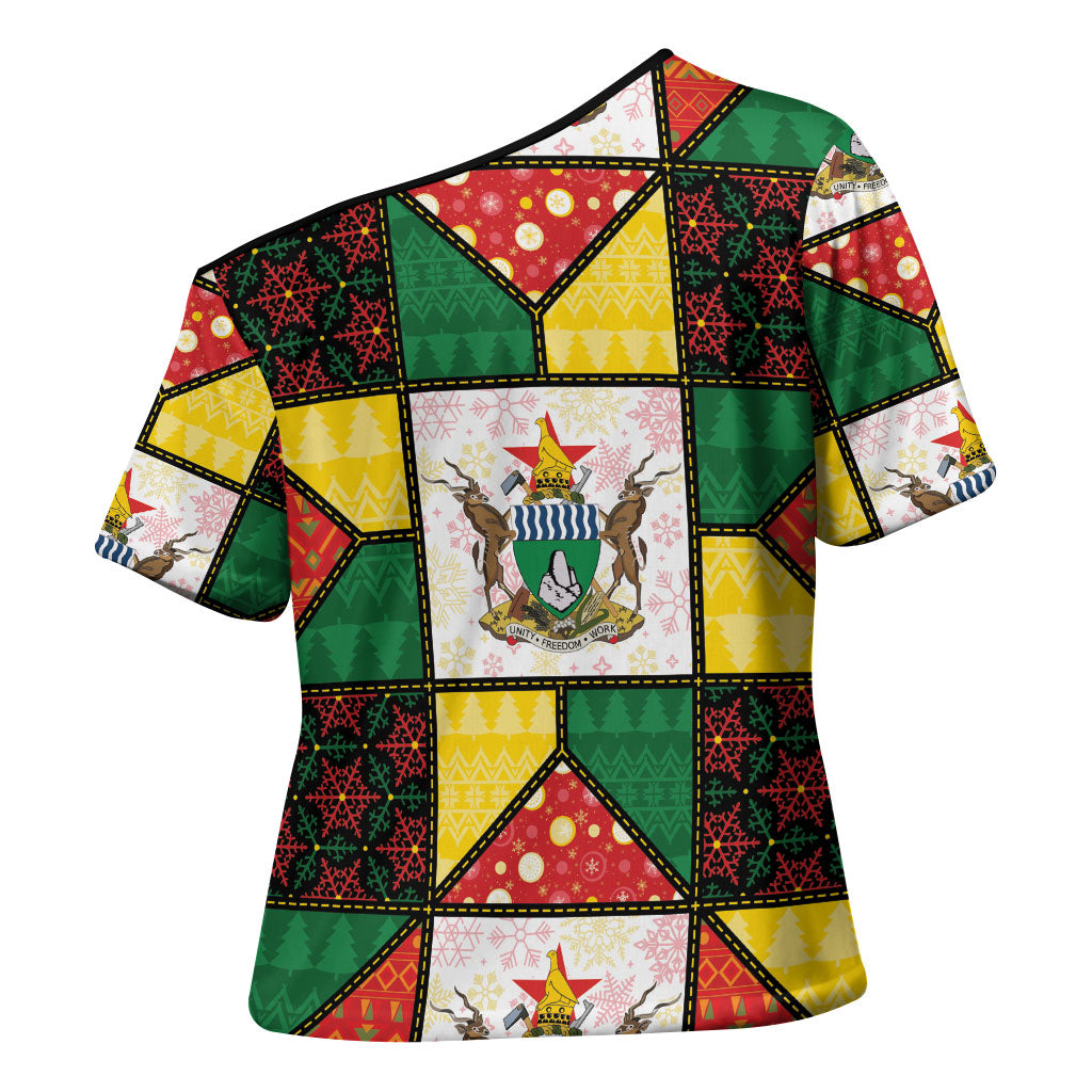 Zimbabwe Christmas Cross Shoulder Shirt Patchwork Style