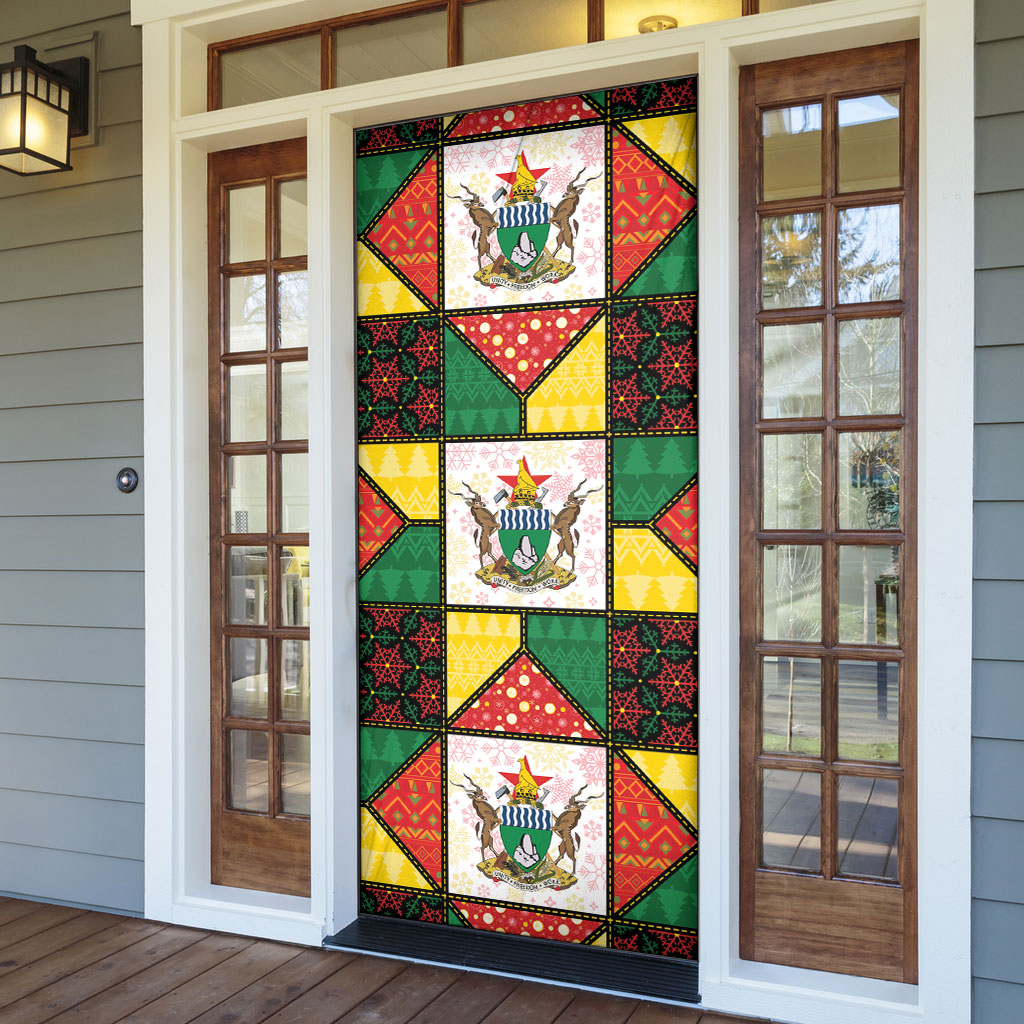 Zimbabwe Christmas Door Cover Patchwork Style