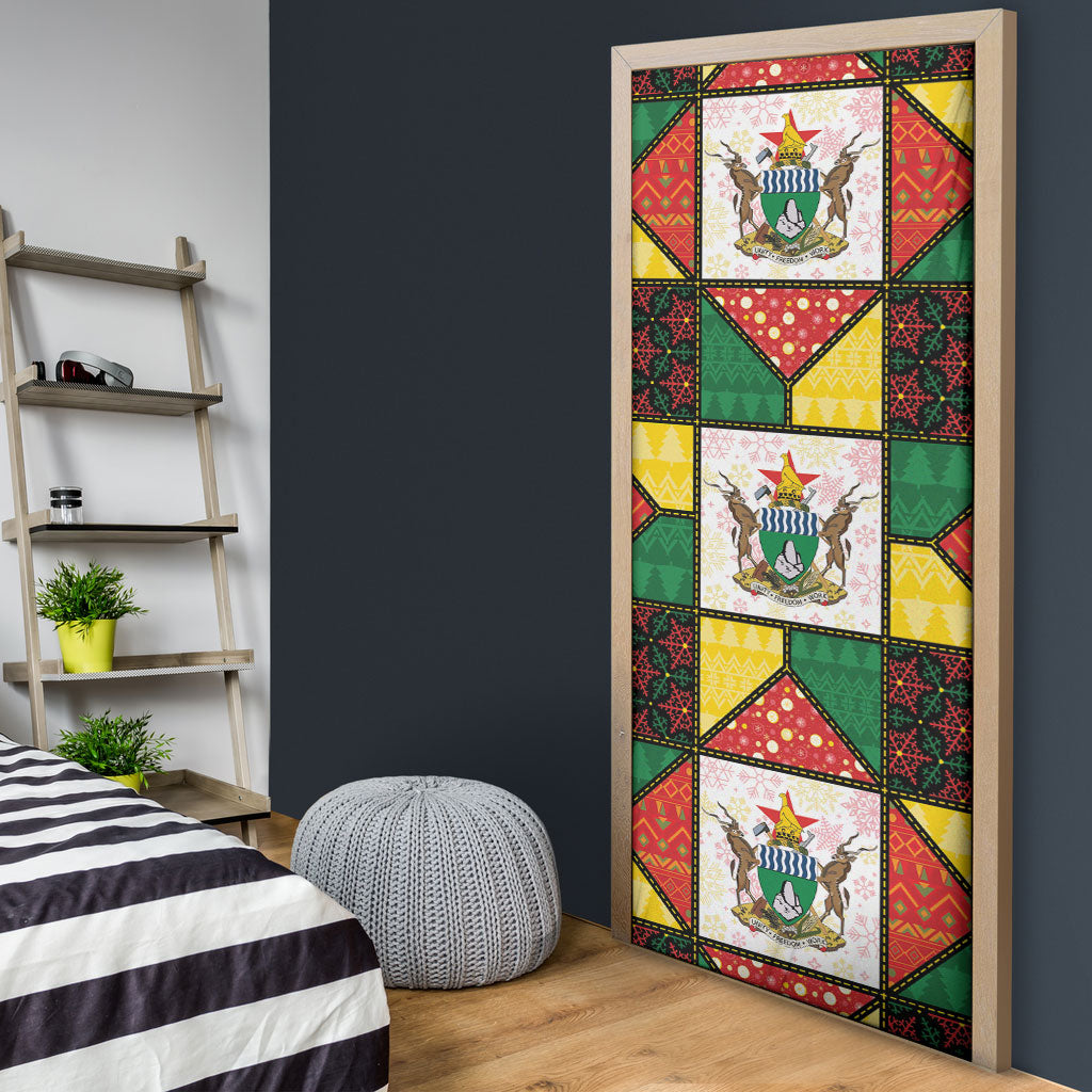 Zimbabwe Christmas Door Cover Patchwork Style