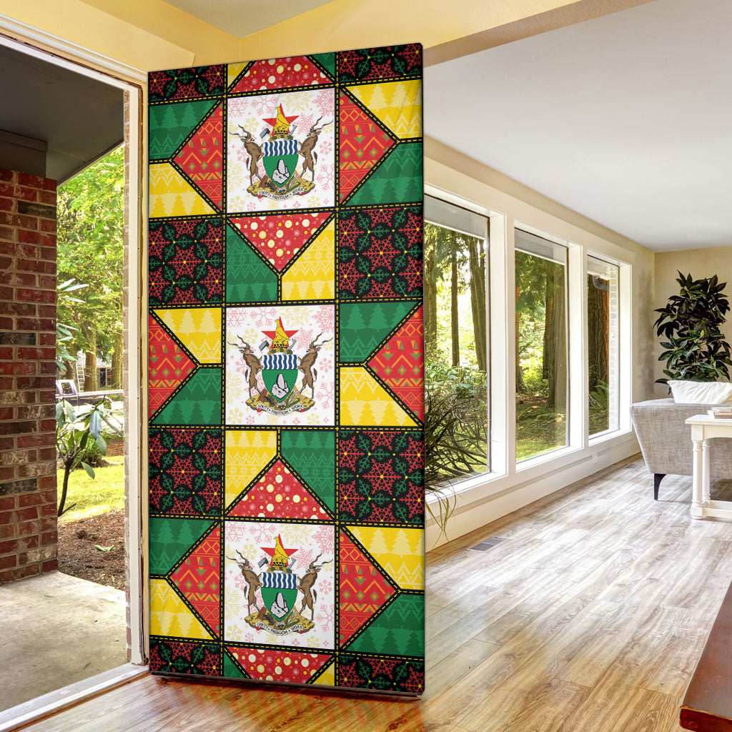 Zimbabwe Christmas Door Cover Patchwork Style