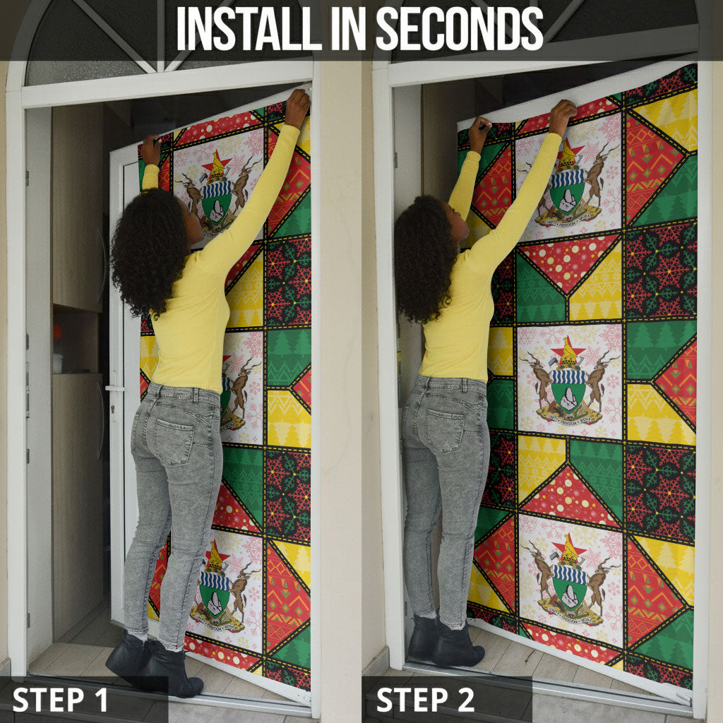 Zimbabwe Christmas Door Cover Patchwork Style