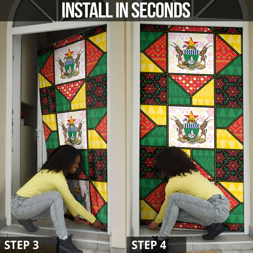 Zimbabwe Christmas Door Cover Patchwork Style