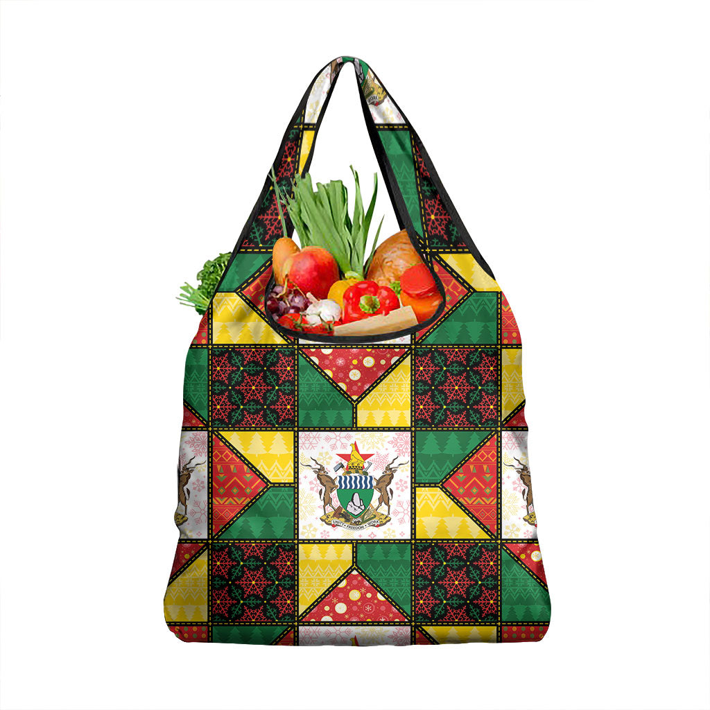 Zimbabwe Christmas Grocery Bag Patchwork Style