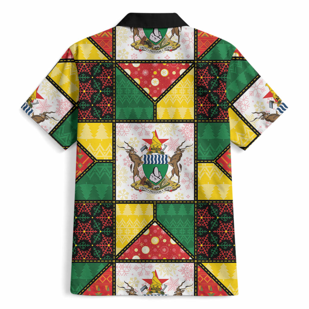 Zimbabwe Christmas Hawaiian Shirt Patchwork Style