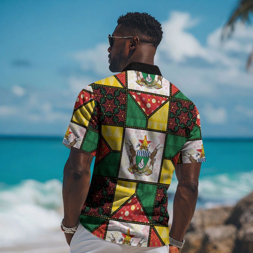 Zimbabwe Christmas Hawaiian Shirt Patchwork Style