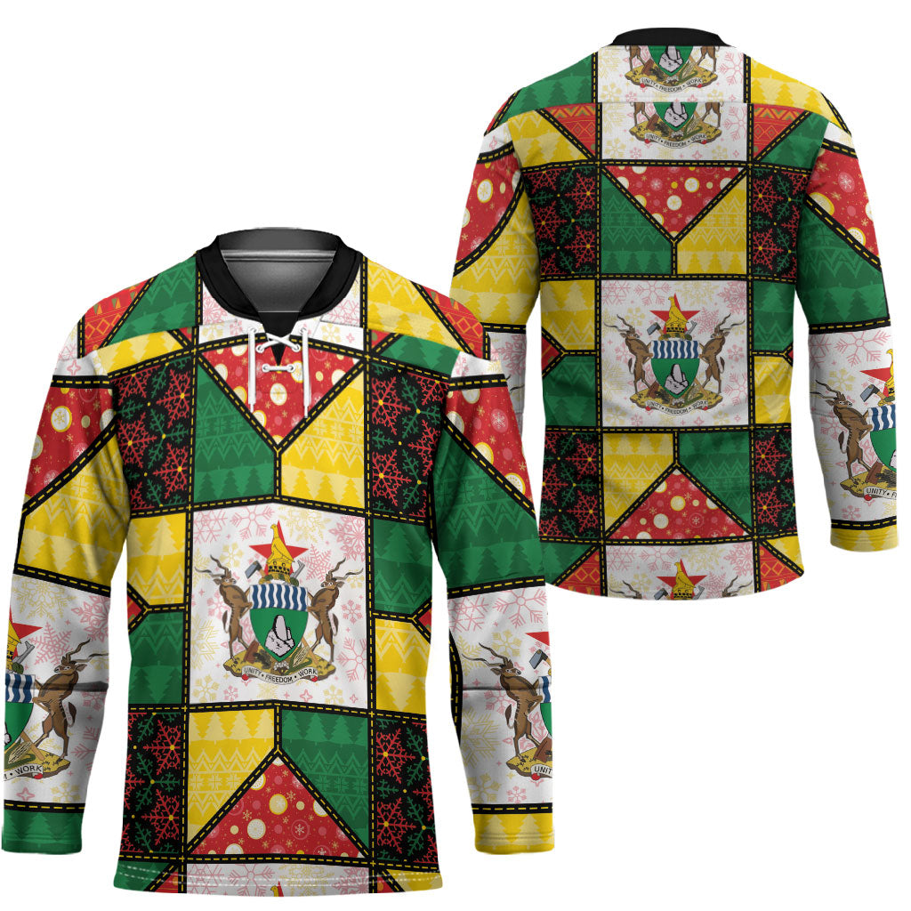 Zimbabwe Christmas Hockey Jersey Patchwork Style