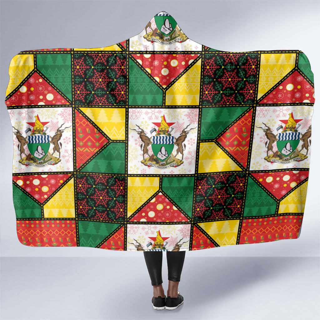 Zimbabwe Christmas Hooded Blanket Patchwork Style
