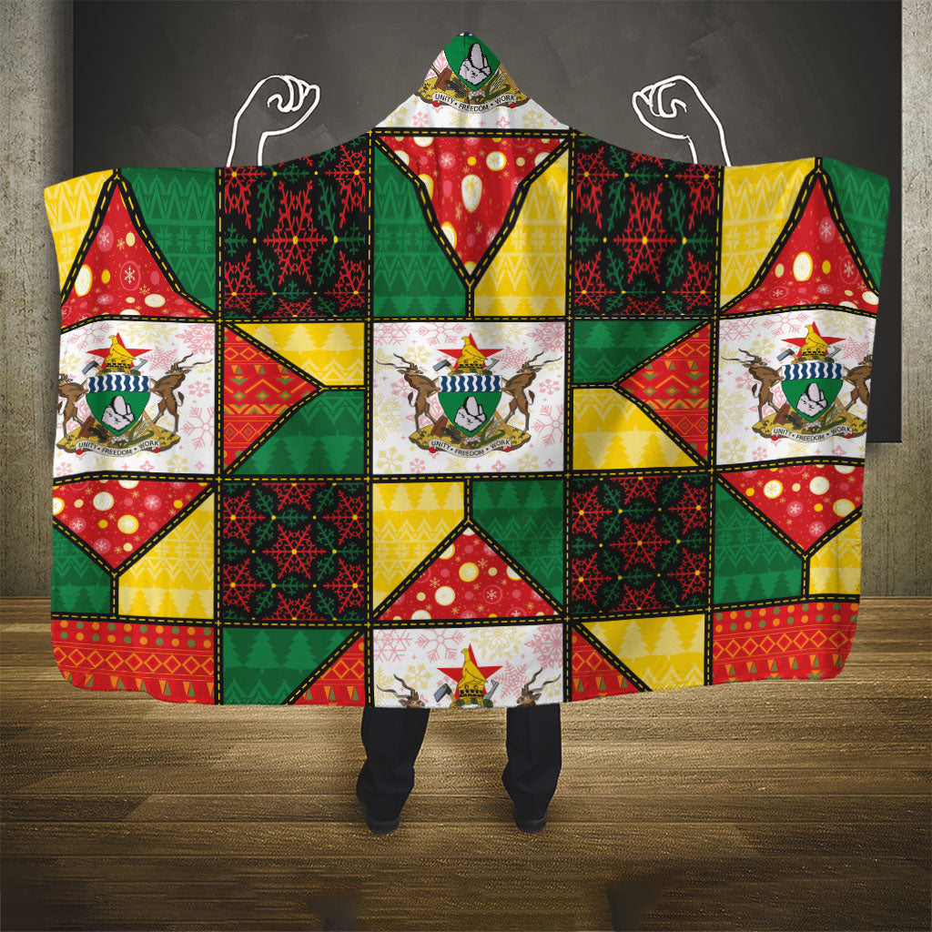 Zimbabwe Christmas Hooded Blanket Patchwork Style
