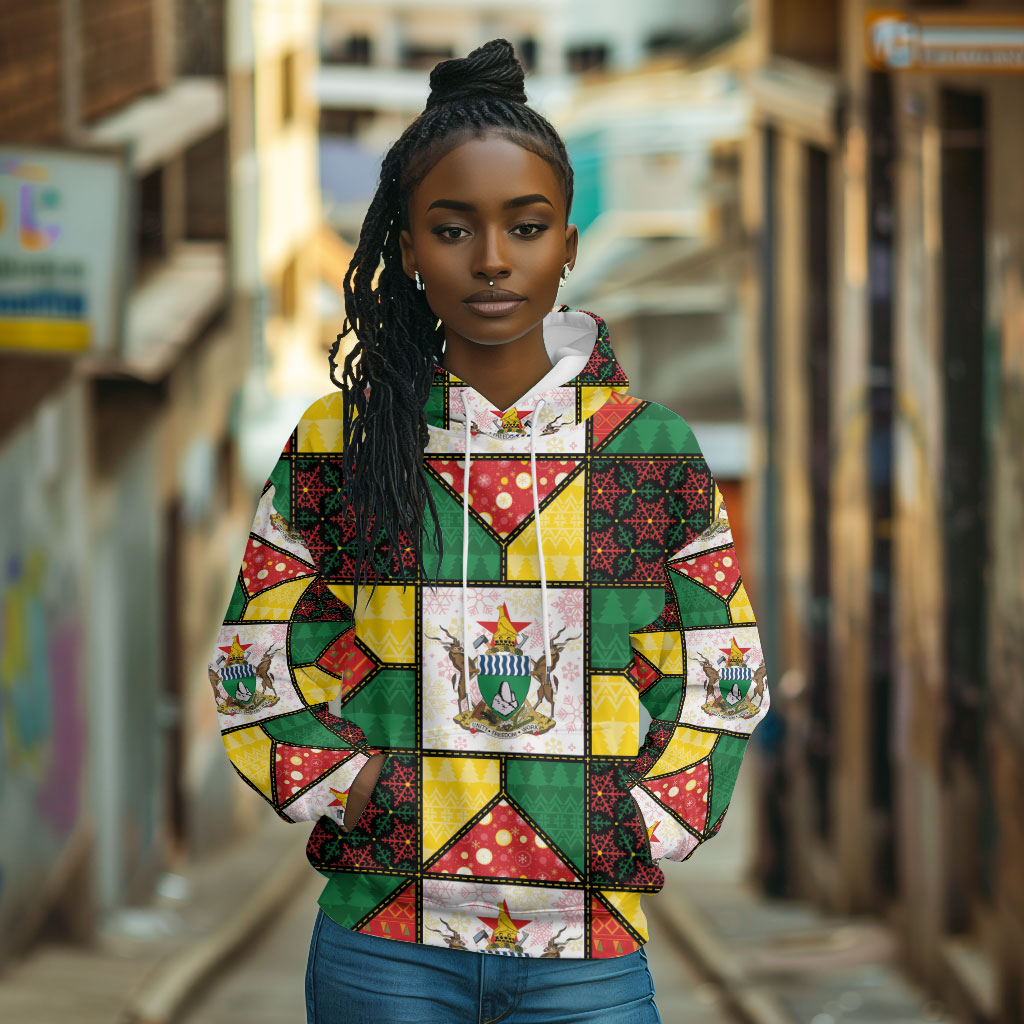 Zimbabwe Christmas Hoodie Patchwork Style