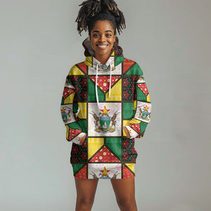 Zimbabwe Christmas Hoodie Dress Patchwork Style