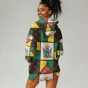 Zimbabwe Christmas Hoodie Dress Patchwork Style
